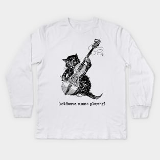 Coldwave Music Playing Kids Long Sleeve T-Shirt